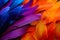 Feathered Elegance: Macro Multicolors. Generative ai.