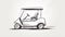 Feathered Golf Cart Sketch: Minimalistic Monochrome Drawing