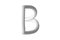 Feathered letter B. Easy editable letters. Soft and realistic feathers. White, fluffy, hairy letter B, isolated on a white