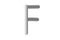 Feathered letter F. Easy editable letters. Soft and realistic feathers. White, fluffy, hairy letter F, isolated on a white