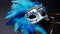 Feathered mask brings elegance to vibrant Mardi Gras generated by AI