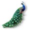 A feathered peacock with intricate patterns and majestic presence, evoking a sense of awe and admiration.