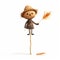 Feathered Scarecrow: Charming 3d Cartoon Illustration