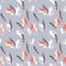 Feathers drawing. Watercolor seamless pattern