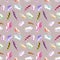 Feathers pattern. Watercolor seamless background.