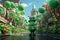 Feature a whimsical scene of a St Patricks Day