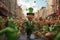 Feature a whimsical scene of a St Patricks Day