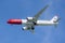 Feb 19, 2020 San Francisco / CA / USA - Norwegian Air aircraft preparing for landing at SFO; Norwegian Air Shuttle ASA is a