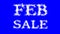 Feb Sale cloud text effect blue isolated background