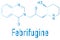 Febrifugine alkaloid molecule, first isolated from Dichroa febrifuga. Skeletal formula.