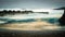 FEBRUARY/02/2019 Waves jumping on dock of the fishing cove of La Santa in Lanzarote during a storm, long exposure photography