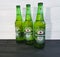 February 11, 2017 Ukraine Kiev drink Heineken Lager Beer on black wooden