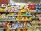 February 11, 2017 Ukraine shelf softness with soft toys in the store