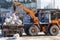 February 13, 2021 Balti or Beltsy, Moldova, heavy equipment in the municipal service of the city. Illustrative editorial