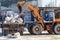 February 13, 2021 Balti or Beltsy, Moldova, heavy equipment in the municipal service of the city. Illustrative editorial