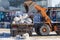 February 13, 2021 Balti or Beltsy, Moldova, heavy equipment in the municipal service of the city. Illustrative editorial