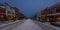 FEBRUARY 18, 2019 - TELLURIDE COLORADO USA - Downtown Telluride Colorado in snow storm in February - ski resort town at dusk