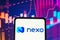 February 2, 2023, Brazil. In this photo illustration, the Nexo logo is displayed on a smartphone screen