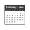 February 2018 calendar. Calendar planner design template. Week s