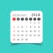 February 2018 calendar. Calendar sticker design template. Week s