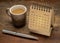 February 2021- spiral desktop calendar with a cup of coffee