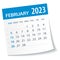 February 2023 Calendar Leaf - Vector Illustration