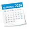 February 2024 Calendar Leaf. Week Starts on Monday. Vector Illustration