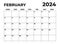 February 2024 Monday Start Landscape Monthly Planner