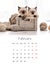 February 2024 Photo calendar with cute cats