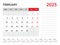 February 2025 year - Calendar 2025 template vector, week start on monday, Desk calendar 2025 year, Wall calendar design, corporate