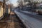 February 22, 2021 Balti or Beltsy,Moldova sidewalks after winter, bad dirty city environment. Illustrative editorial