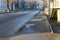 February 22, 2021 Balti or Beltsy,Moldova sidewalks after winter, bad dirty city environment. Illustrative editorial