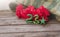 February 23. 23 made of Plasticine, Red Carnations on the Background of Military Uniforms.