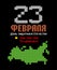 February 23. Defenders of Fatherland Day. Russia map pixel art postcard. Stylize old game 8 bit. Russian text: congratulations.