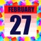 February 27 icon. For planning important day. Banner for holidays and special days. Twenty-seventh February icon.