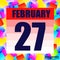 February 27 icon. For planning important day. Banner for holidays and special days. Twenty-seventh February icon.