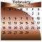 February month 2024 calendar in bronze color