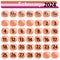 February month 2024 calendar in pink color