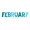 February. Monthly logo. Hand-lettered header on white background