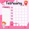 February monthly planner, weekly planner, habit tracker template and example. Template for agenda, schedule, planners, checklists