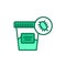 Fecal analysis color line icon. Laboratory diagnostics.