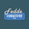 Fedde furniture retro street signboard, vintage emblem of furniture store vector Illustration,