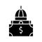 Federal financial support black glyph icon