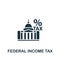 Federal income tax icon. Monochrome simple sign from common tax collection. Federal income tax icon for logo, templates