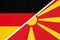 Federal Republic of Germany vs North Macedonia, symbol of two national flags. Relationship between european countries