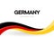 The Federal Republic of Germany waving flag banner. German patriotic red, yellow and black ribbon poster. German Unity