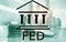 Federal Reserve System - FED. Banking Economy Concept. Double exposure background.