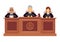 Federal supreme court with judges. Jurisprudence and law vector concept