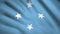 Federated States of Micronesia flag Motion video waving in wind. Flag Closeup 1080p HD  footage