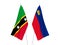 Federation of Saint Christopher and Nevis and Liechtenstein flags